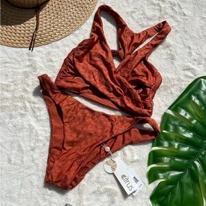 Citrus Swim Faux Wrap Top and Cheeky Bottom Bikini Set